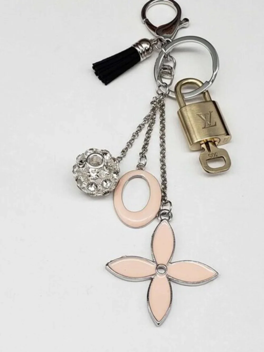 Authentic Louis Vuitton Gold Lock & Key 🔑 Unbranded Flower Keychain Charm